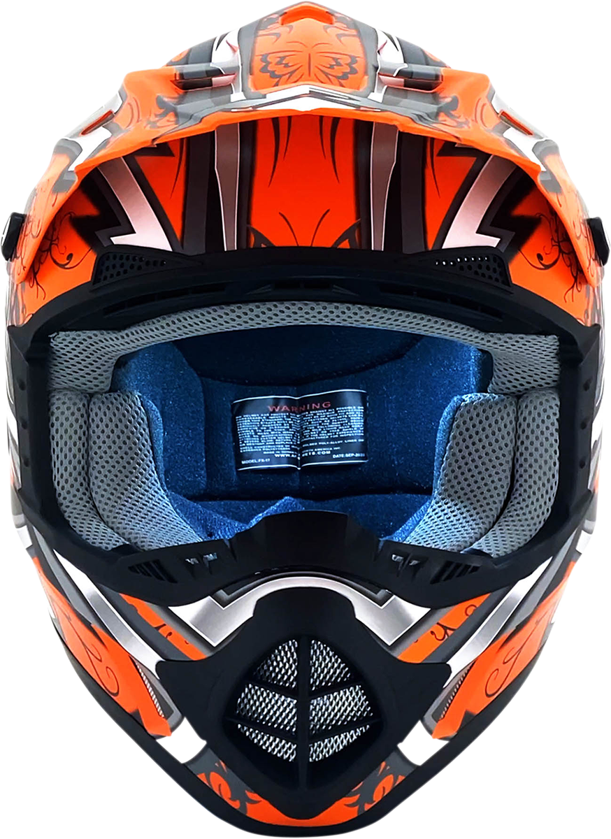 AFX FX-17 Motorcycle Helmet - Butterfly - Matte Orange - Small 0110-7112