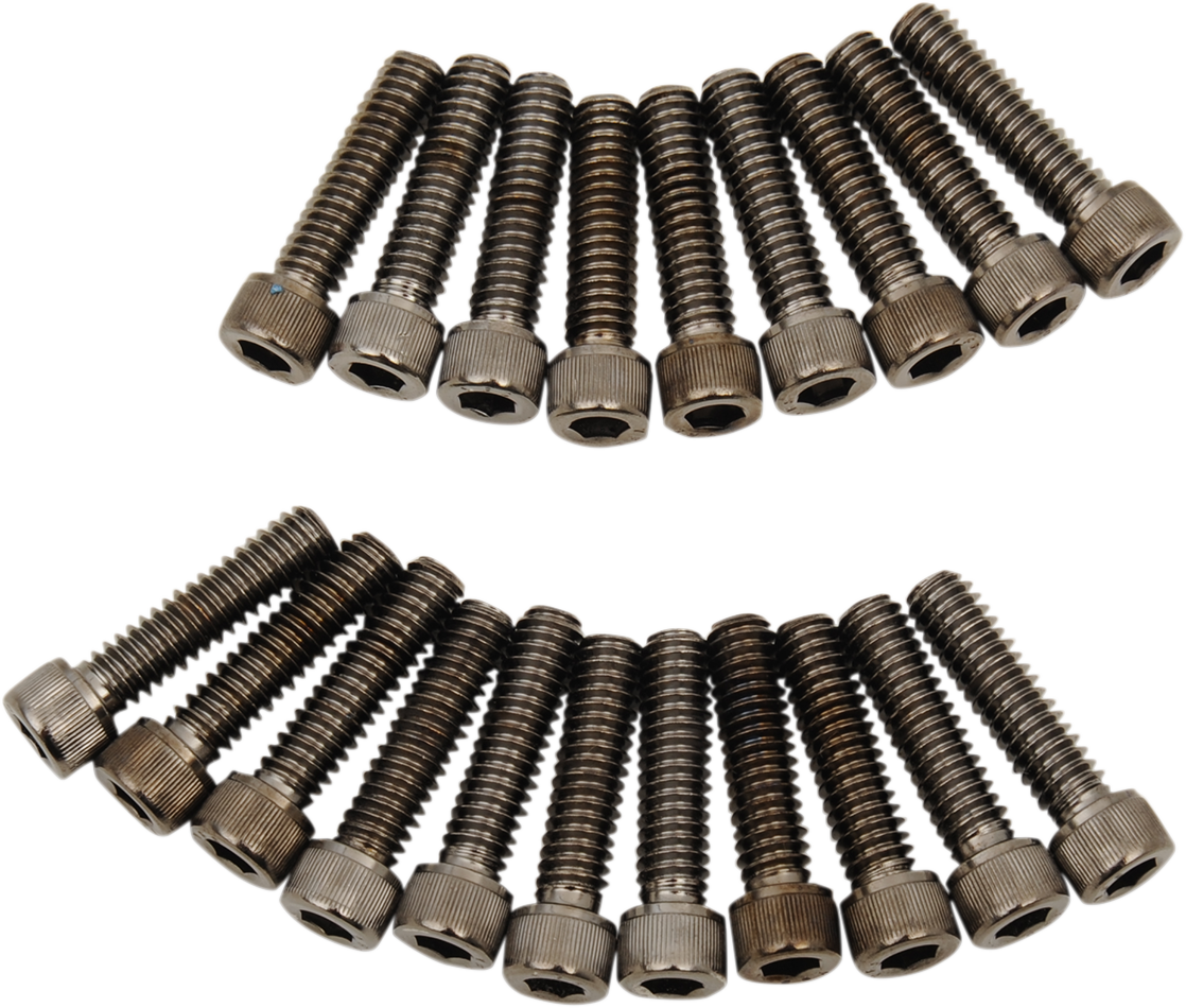 Kit de pernos moleteados para balancines DRAG SPECIALTIES - Negro/Cromo - M8 MK777BK