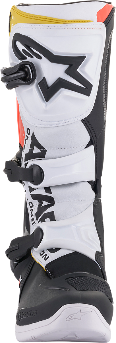Botas ALPINESTARS Tech 3 - Negro/Blanco/Naranja - Talla 9 de EE. UU. 2013018-1238-9