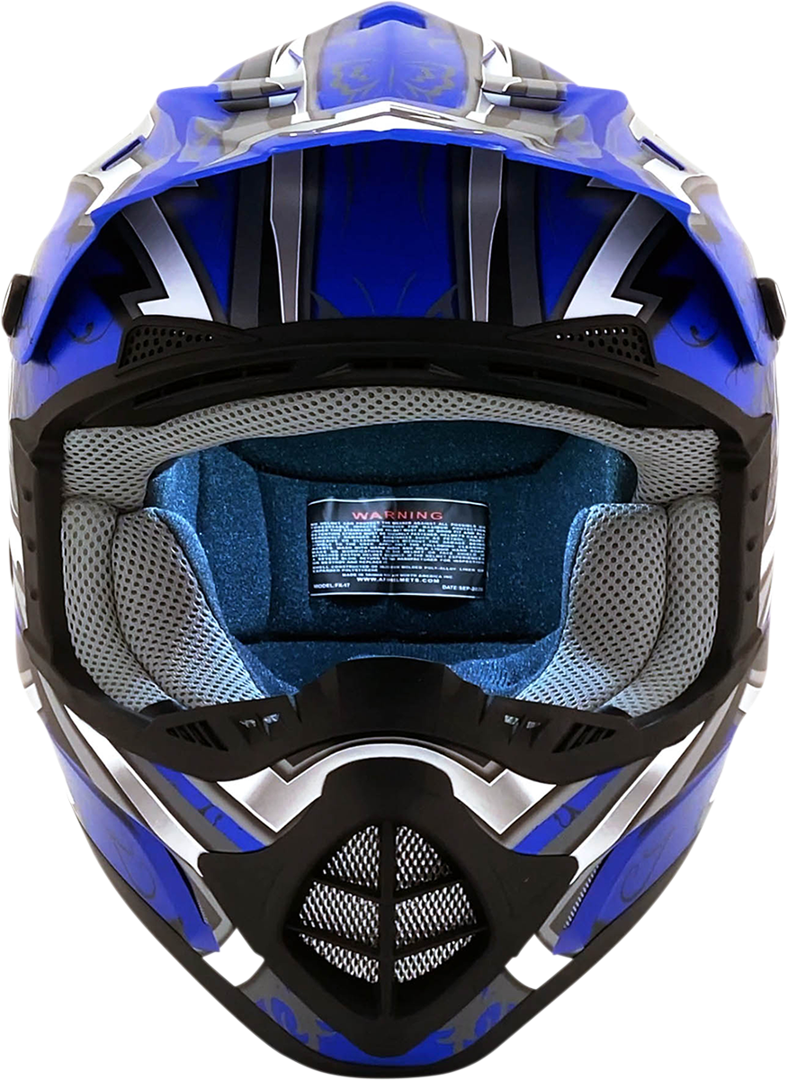 AFX FX-17 Motorcycle Helmet - Butterfly - Matte Blue - Medium 0110-7123