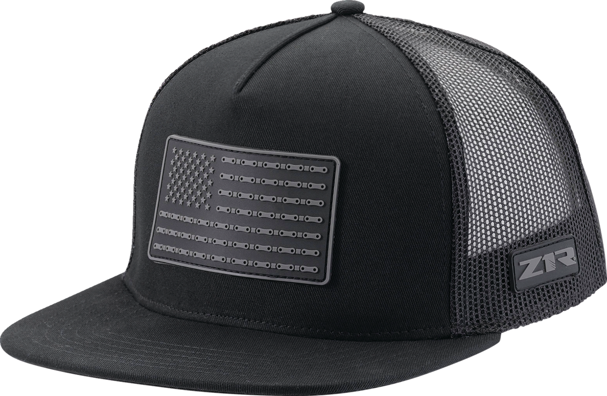Gorra Snapback con parche de bandera Z1R - Negra 2501-4023 