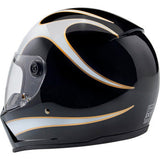 Casco BILTWELL Lane Splitter - Negro brillante/Llamas blancas - XS 1004-570-501 