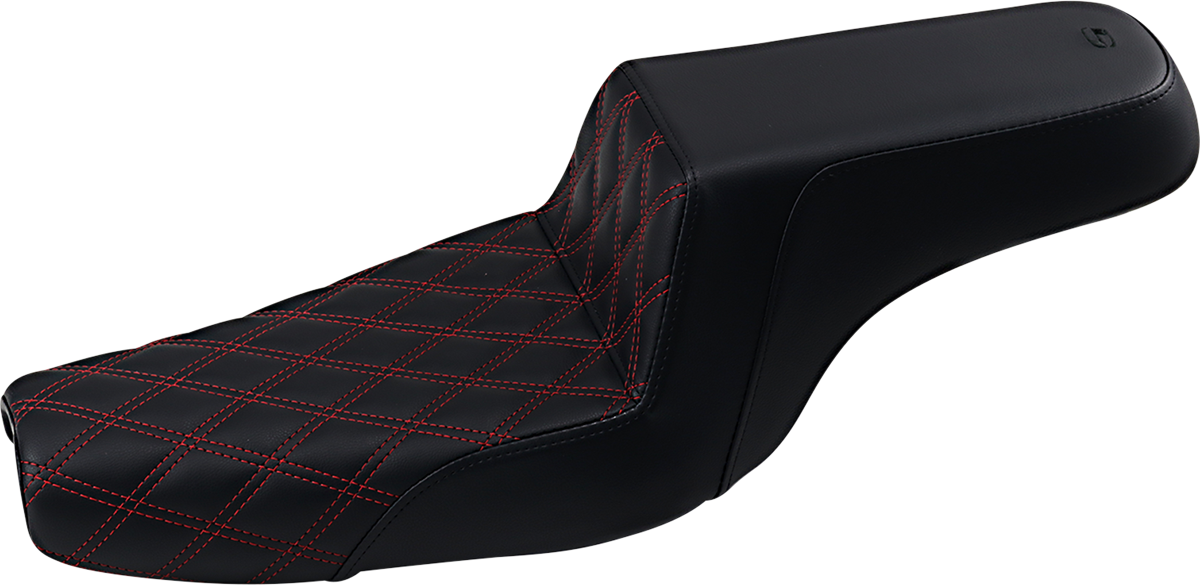 Asiento SADDLEMEN Step-Up - Costuras de celosía delanteras/Con costuras rojas - Negro - XL 807-11-172RD