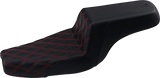 Asiento SADDLEMEN Step-Up - Costuras de celosía delanteras/Con costuras rojas - Negro - XL 807-11-172RD
