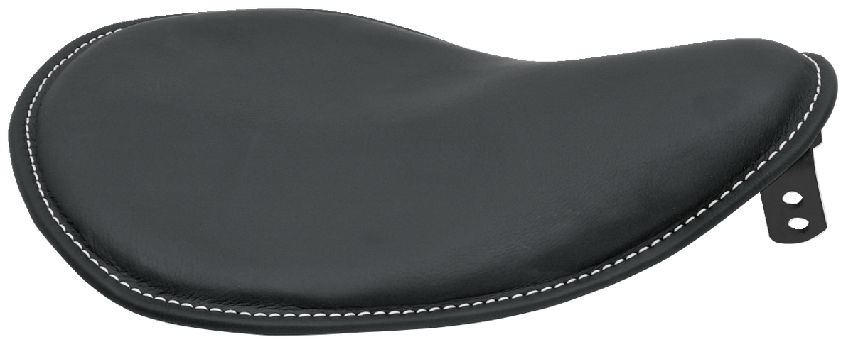 Asiento DRAG SPECIALTIES - Spring Solo - Perfil bajo - Pequeño - Cuero negro/Costuras blancas 0806-0028