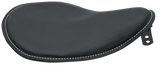 Asiento DRAG SPECIALTIES - Spring Solo - Perfil bajo - Pequeño - Cuero negro/Costuras blancas 0806-0028