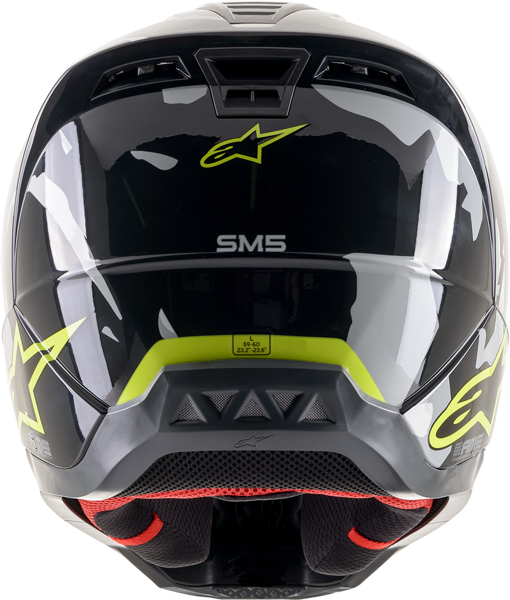 Casco de motocicleta ALPINESTARS SM5 - Rover - Gris/Amarillo - Mediano 8303921-1592-MD