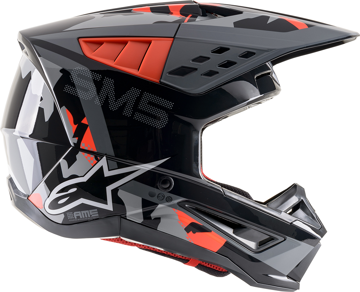 ALPINESTARS SM5 Motorcycle Helmet - Rover - Gray/Red - Medium 8303921-1392-MD