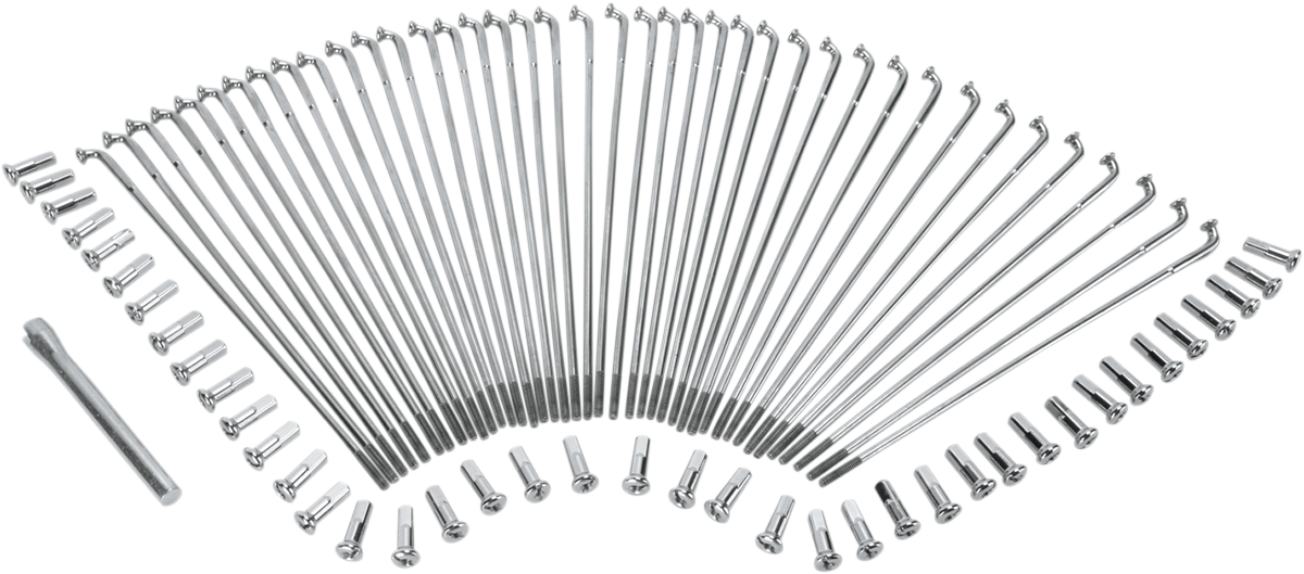 Juego de radios DRAG SPECIALTIES - Centro abatible - Delantero/Trasero - Acero inoxidable - 16" 16-0501SS-BC629