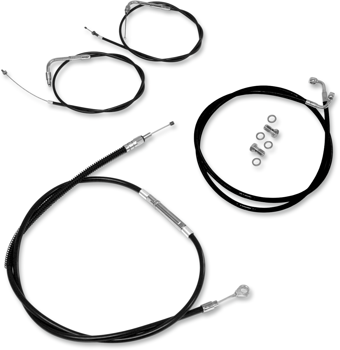 Kit de cables BARON - Manillar de 12" a 14" - Perno - Negro BA-8050KT-12B 