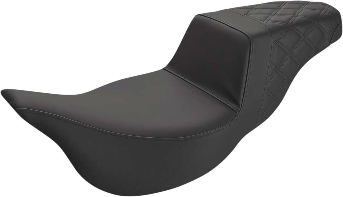 Asiento SADDLEMEN Step-Up - Alcance extendido - Costura de celosía trasera - Negro - FL '08-'23 808-07B-173E 