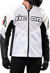 Chaqueta de cuero ICON Mesh AF™ - Blanca - Talla grande 2810-3904