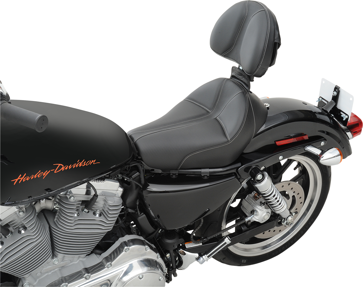 Asiento individual SADDLEMEN Dominator - Cosido - Negro con costuras grises - XL '04-'20 807-03-0042 