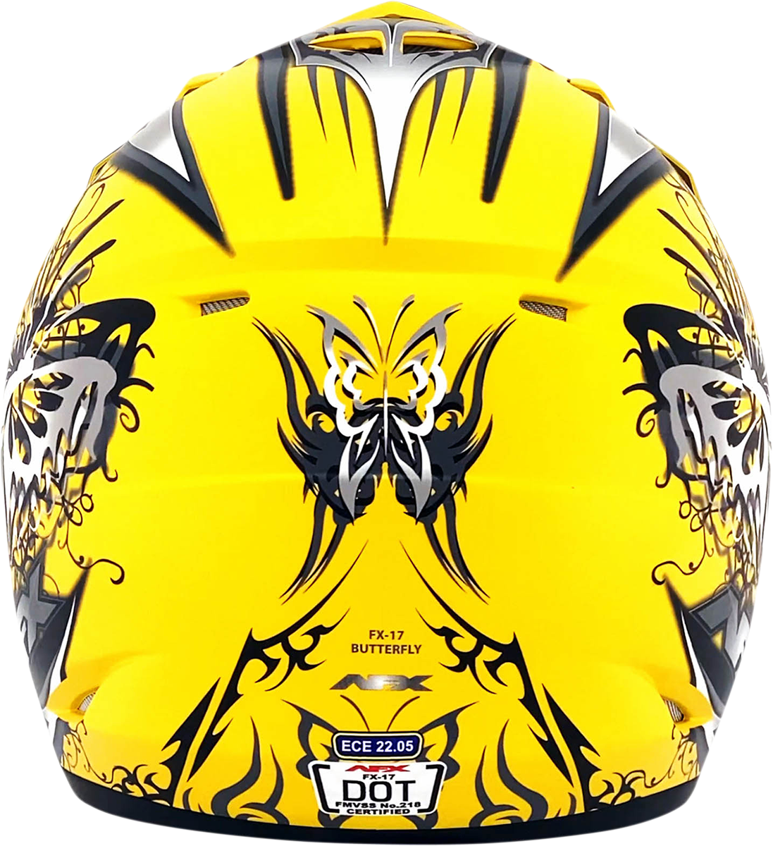 AFX FX-17 Motorcycle Helmet - Butterfly - Matte Yellow - Medium 0110-7133