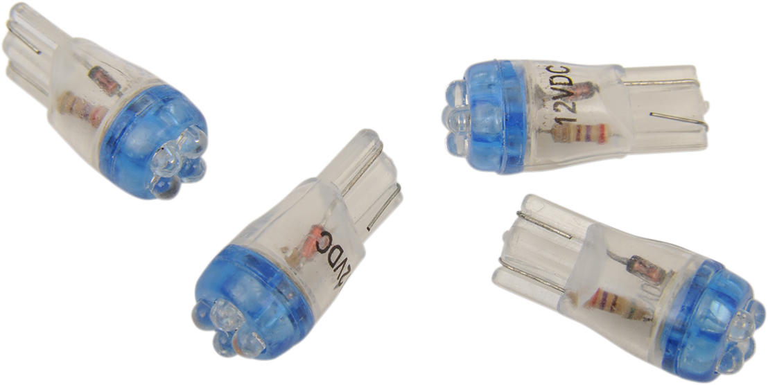 Bombillas LED Mini Wedge DRAG SPECIALTIES - Azul T10-4LEDL-HC 