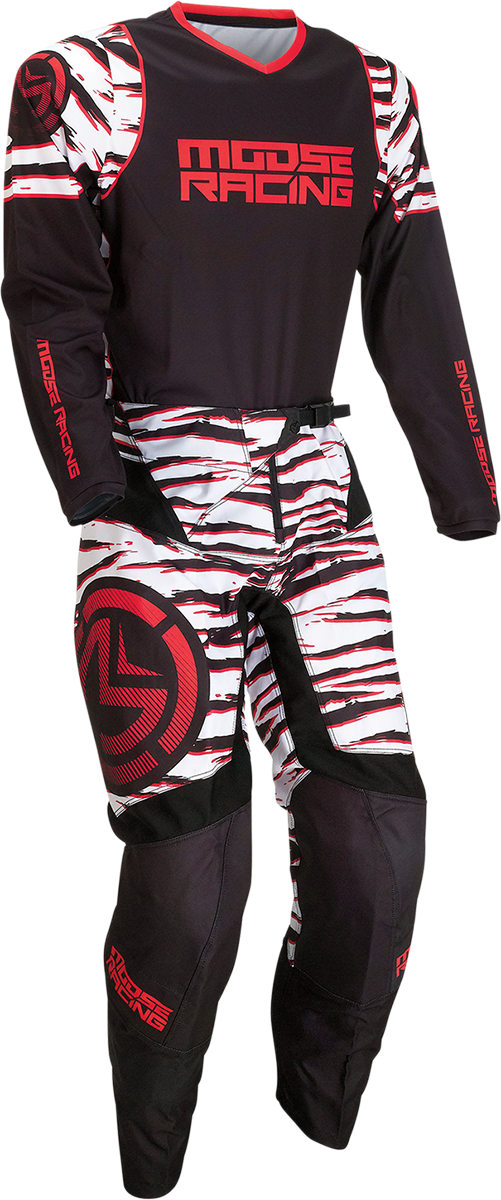 Camiseta de clasificación de MOOSE RACING - Negra/Roja - Grande 2910-6976