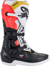 Botas ALPINESTARS Tech 3 - Negro/Blanco/Naranja - Talla 9 de EE. UU. 2013018-1238-9
