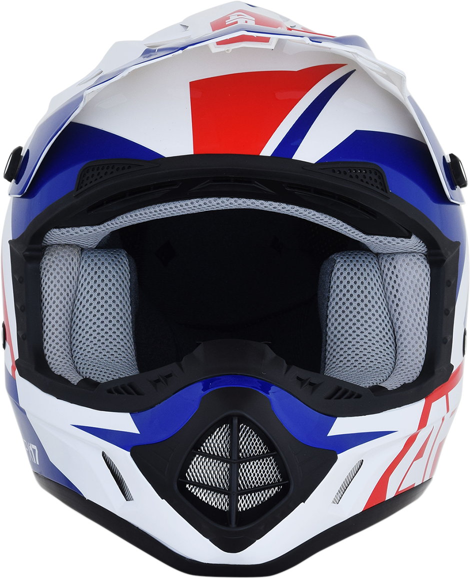 AFX FX-17 Motorcycle Helmet - Aced - Red/White/Blue - Medium 0110-6480