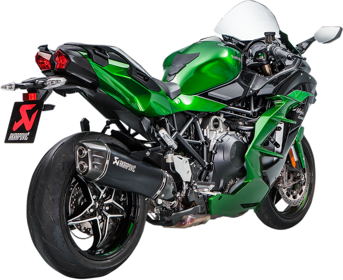 Escape Akrapovic Slip-On para Kawasaki Ninja H2 SX 2018-2021 en titanio negro y fibra de carbono S-K10SO21HRAABL