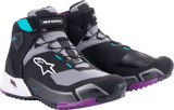 Zapatillas ALPINESTARS Stella CR-X Drystar® para mujer - Negro/Gris/Verde azulado/Morado - Talla 8.5 (EE. UU.) 2611523137085