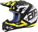 AFX FX-17 Motorcycle Helmet - Attack - Matte Black/Hi-Vis Yellow - Small 0110-7173