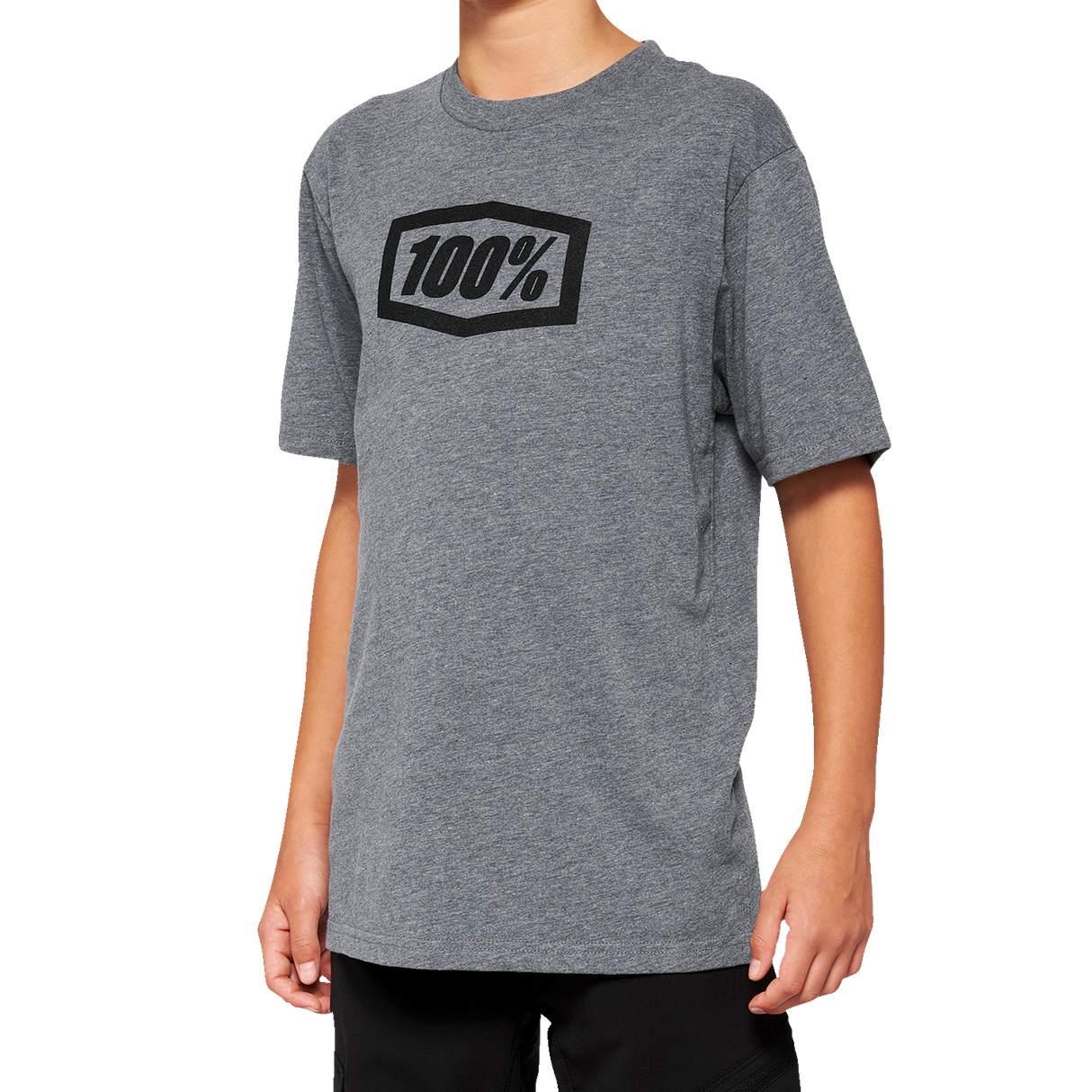 Camiseta juvenil Icon 100% - Gris jaspeado - Talla mediana 20001-00009