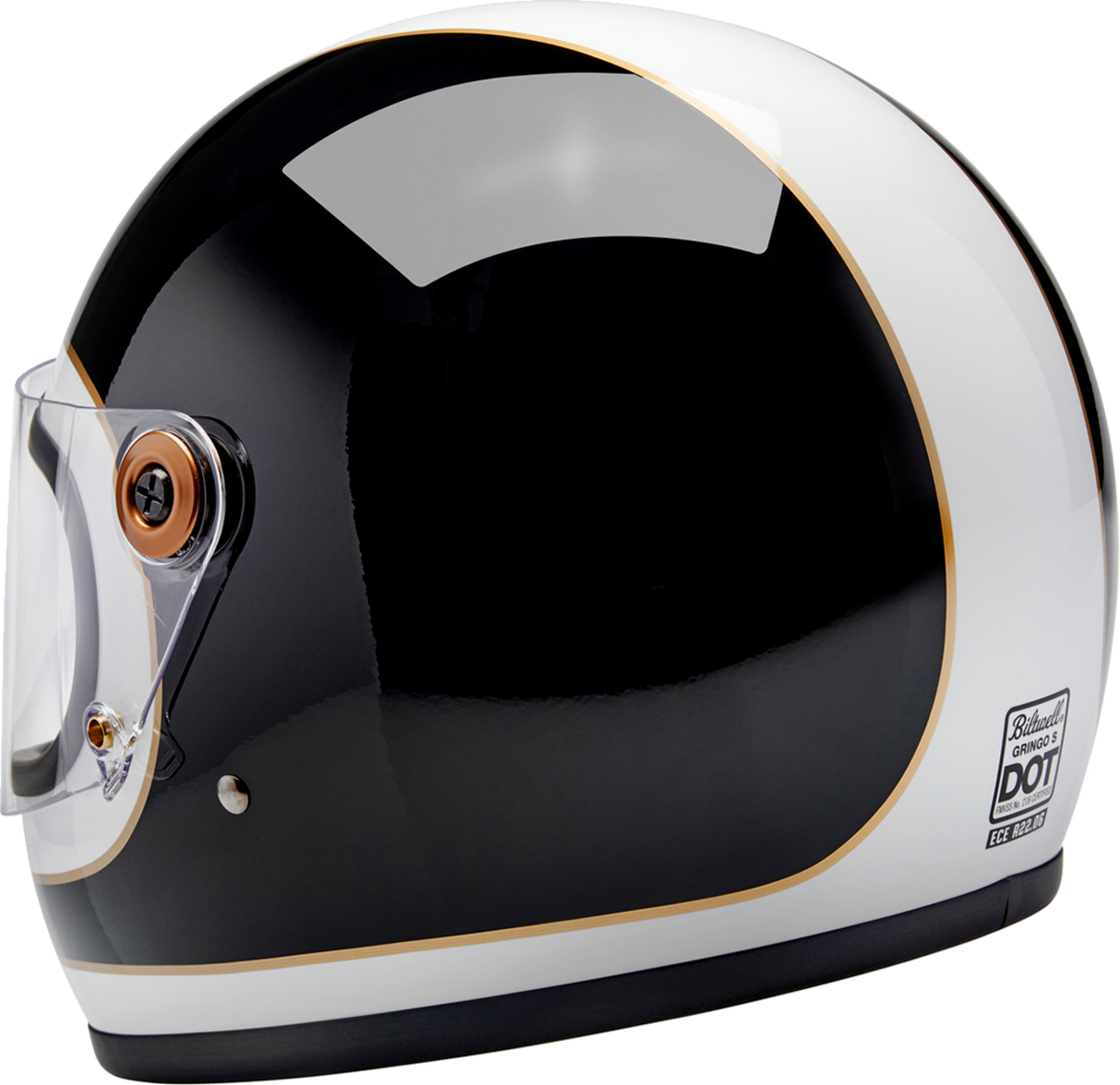 Casco BILTWELL Gringo S - Blanco brillante/Negro Tracker - Grande 1003-566-504 