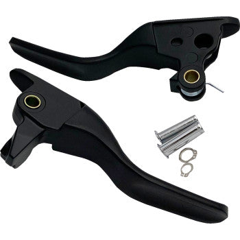 Juego de palancas DRAG SPECIALTIES - Cortas - Negras 0610-2328 