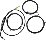Kit de cable de manillar/línea de freno LA CHOPPERS - Manillar Ape Hanger de 15" a 17" - Vinilo negro LA-8056KT-16B