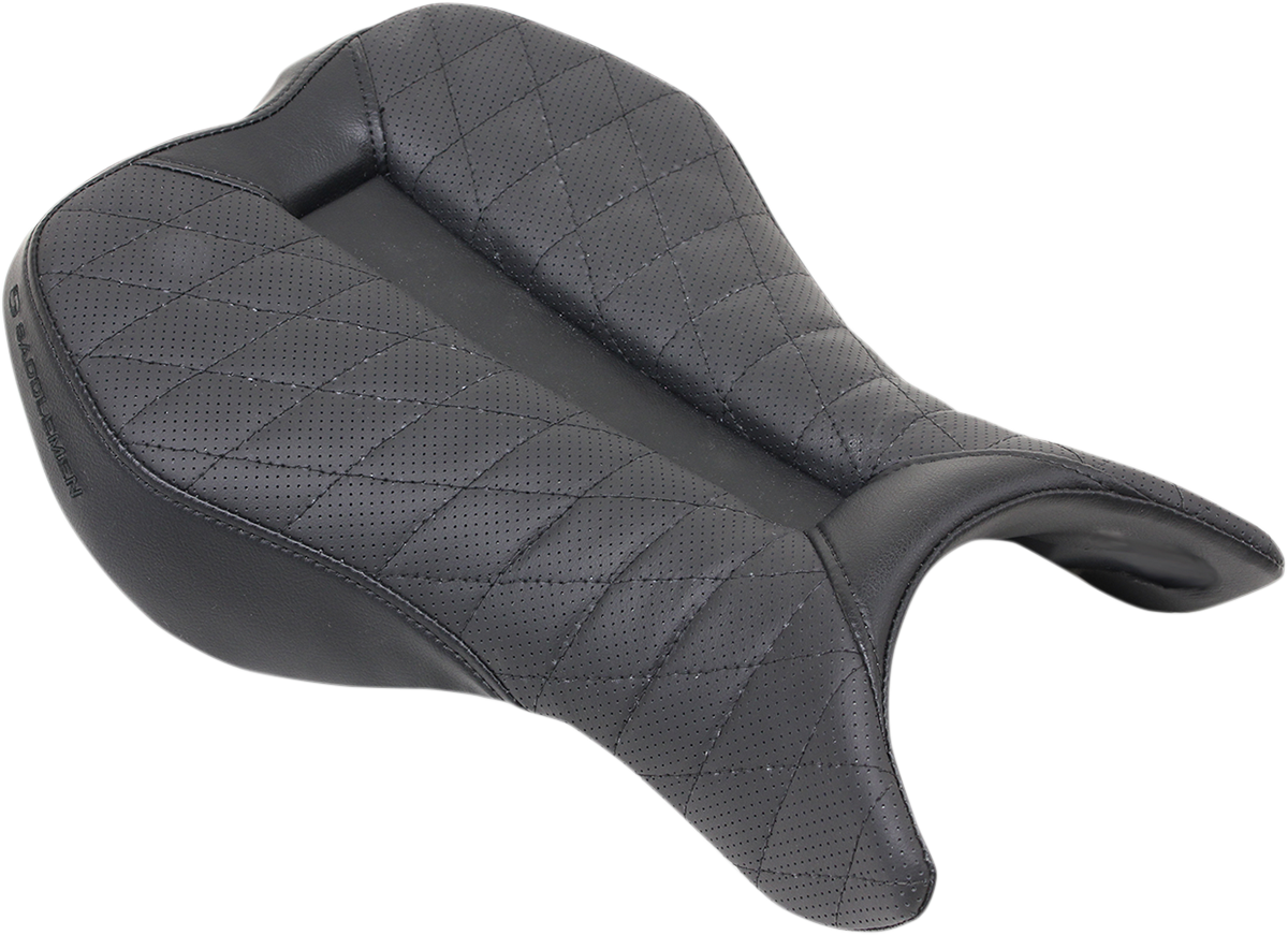 Asiento de pista SADDLEMEN - Costuras de celosía - Negro - 675R '13-'17 0810-T138 