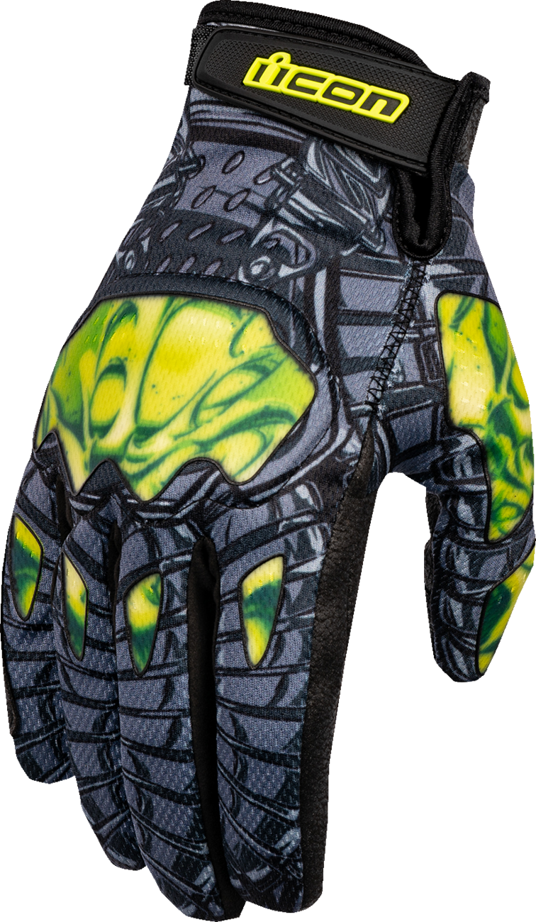 Guantes ICON Hooligan Outbreak™ - Verde - Grande 3301-4655