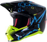Casco de moto ALPINESTARS SM5 - Acción - Negro brillante/Azul/Amarillo fluorescente - XL 8306122-1757-XL