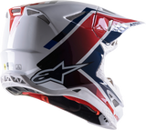 Casco de motocicleta ALPINESTARS Supertech M10 - Meta 2 - MIPS® - Blanco/Rojo/Azul - Pequeño 8300422-2378-SM