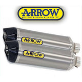 Silenciadores izquierdo y derecho homologados de titanio Arrow KTM 950 SM '06/09 con tapa de carbono (paquete de 72613)