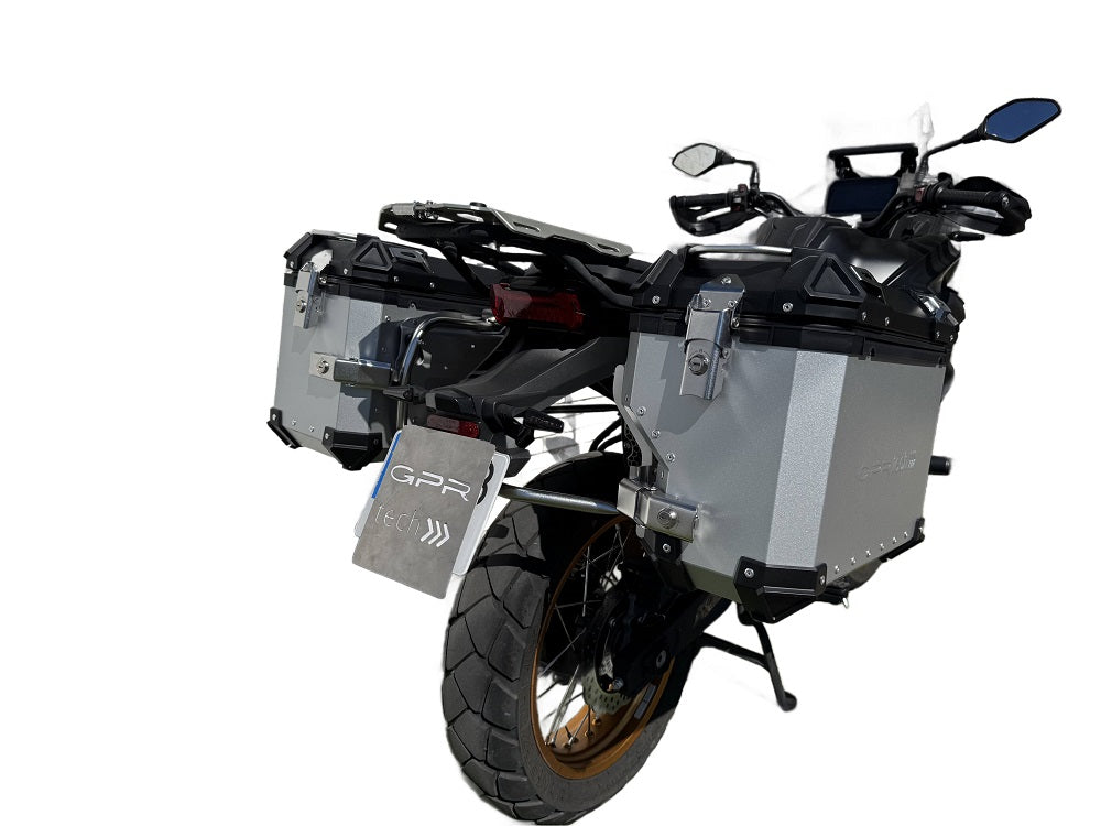 Voge 525DSX 2023-2024 GPR Tech 38+32L Aluminum Side Cases, Silver with Pannier Holders - photo 2