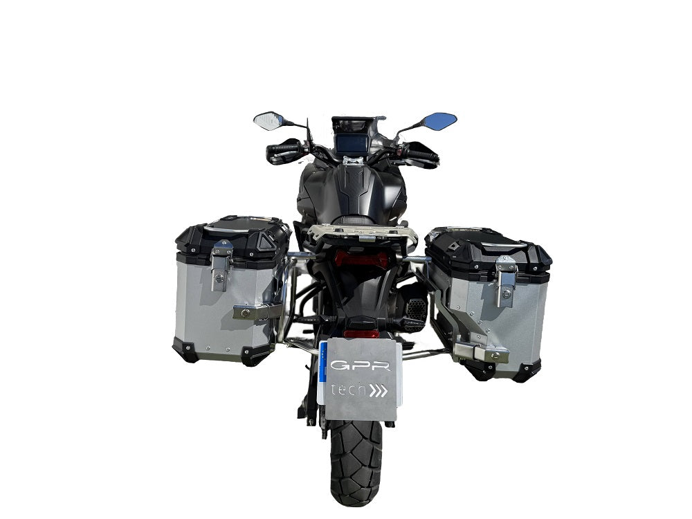 Voge 525DSX 2023-2024 GPR Tech 38+32L Aluminum Side Cases, Silver with Pannier Holders - photo 3