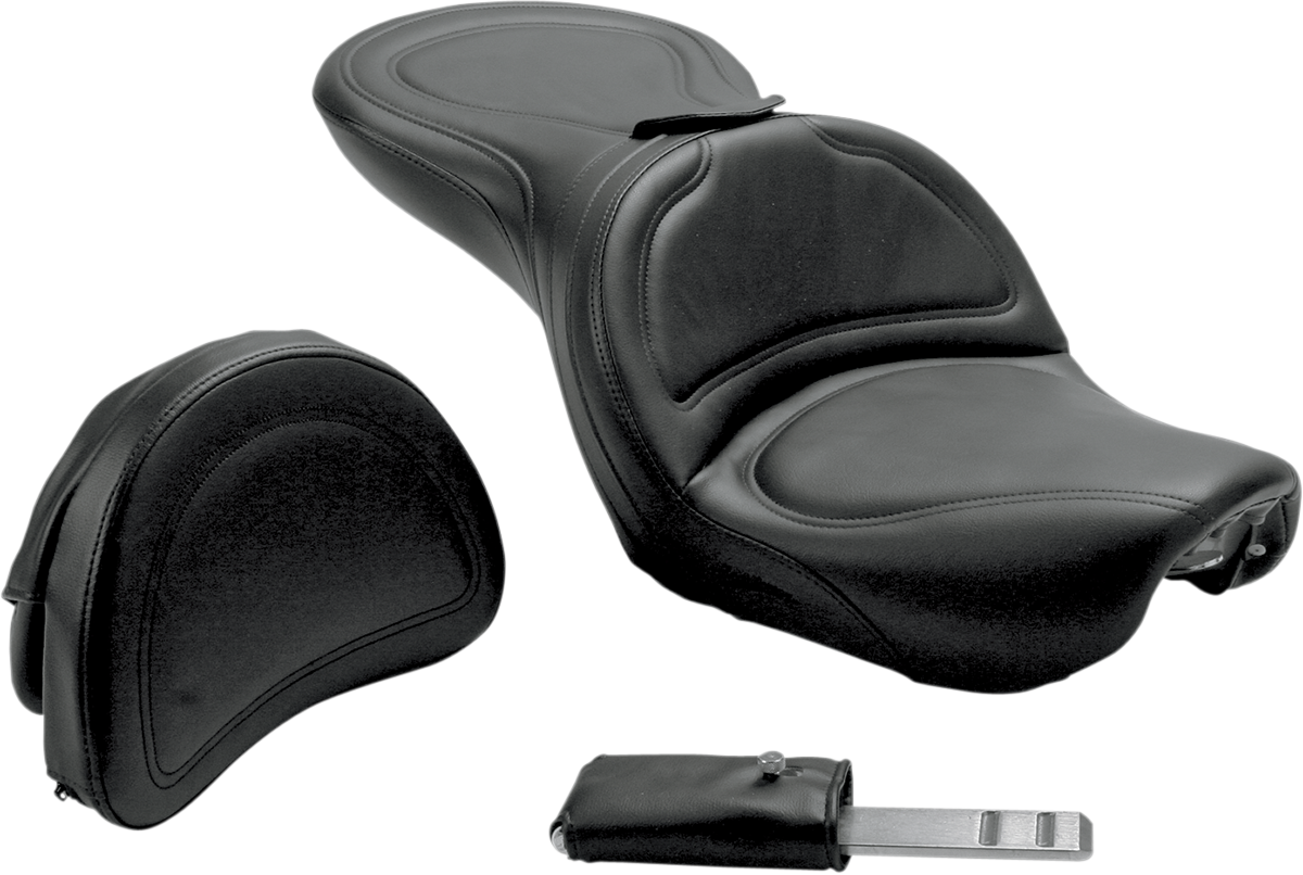 Asiento SADDLEMEN - Explorer - Con respaldo - Cosido - Negro - FXD '04-'05 804-04-0301