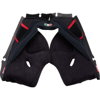 Almohadillas para mejillas AGV Pista GP RR - Negro/Rojo - Medianas 2018500056606M