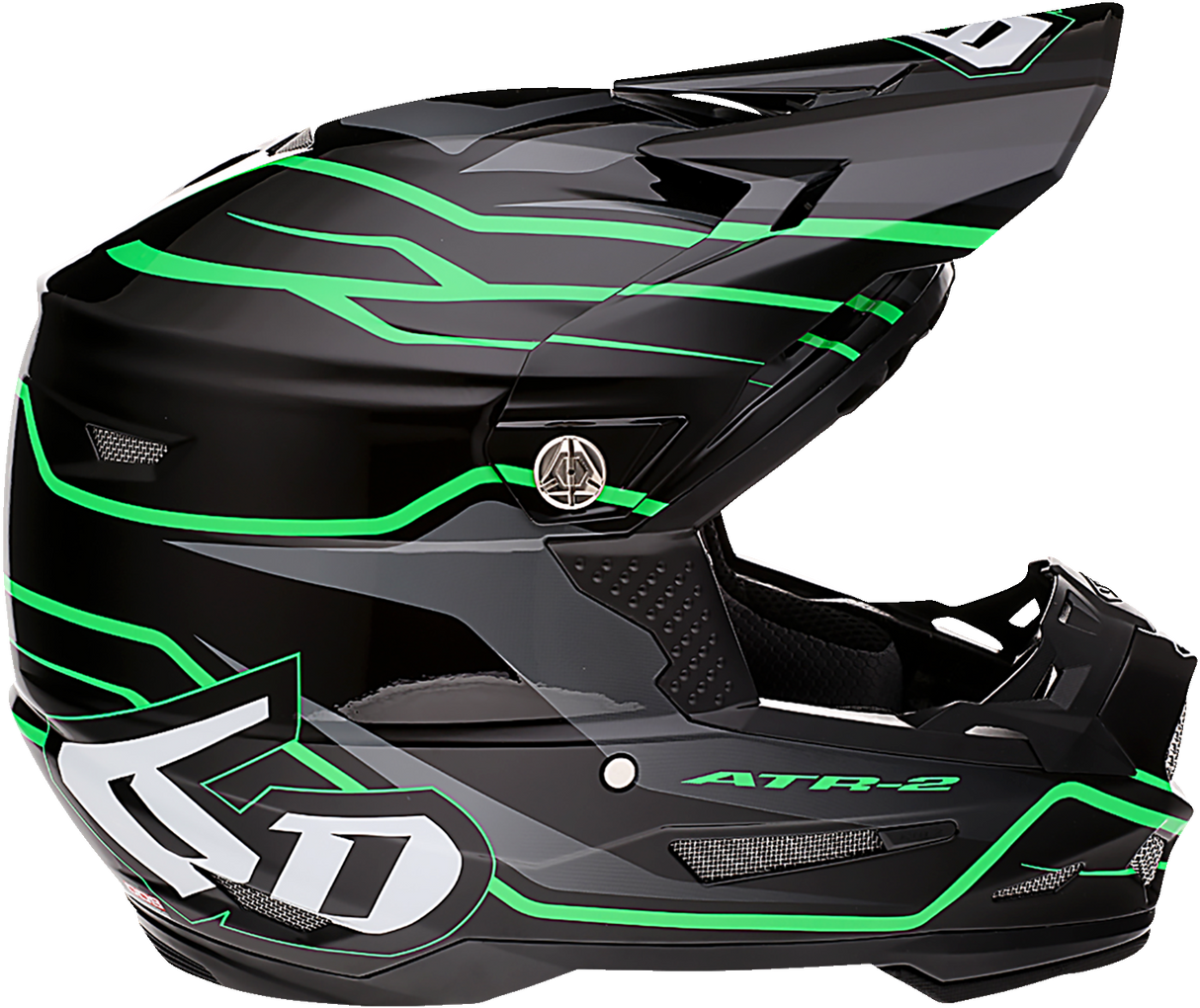 Casco de motocicleta 6D ATR-2 - Phase - Negro/Verde - Talla pequeña 12-2845 