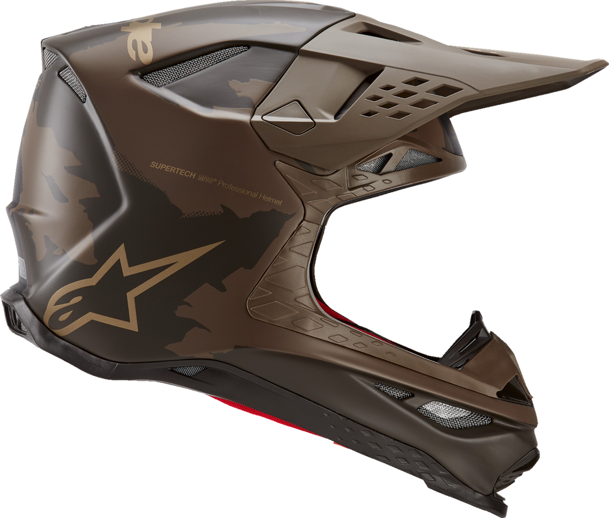 Casco de motocicleta ALPINESTARS Supertech M10 - Squad - MIPS® - Marrón oscuro/Dorado - Grande 8302823-839-LG