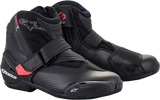Botas ventiladas ALPINESTARS Stella SMX-1 R V2 para mujer - Negro/Rosa - Talla 11 de EE. UU. / 43 de UE 2224121-1839-43