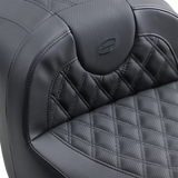 Asiento SADDLEMEN - Sofá de carretera - Sin respaldo - Costuras de celosía completas - Negro H18-07-182 