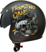 Casco de motocicleta Saturn Z1R - Trust No One - Negro/Amarillo - Talla M 0104-2854 