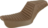 Asiento SADDLEMEN Step-Up - Delantero Tuck-n-Roll/Trasero Lattice Stitch - Marrón - FXD 804-04-176BR 