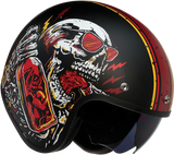 Casco de motocicleta Saturn Z1R - Devil Made Me - Negro/Rojo - Grande 0104-2819