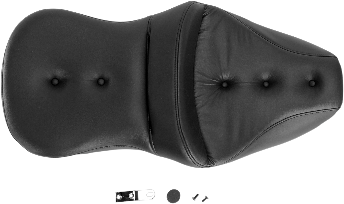 Asiento de sofá de carretera SADDLEMEN con cubierta acolchada - Negro - FLH/FLT '99-'07 897-06-181