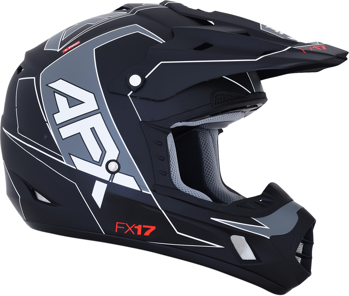 Casco de motocicleta AFX FX-17 - Aced - Negro mate/blanco - Talla mediana 0110-6490