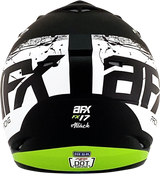 Casco de motocicleta AFX FX-17 - Attack - Negro mate/Verde - Mediano 0110-7180