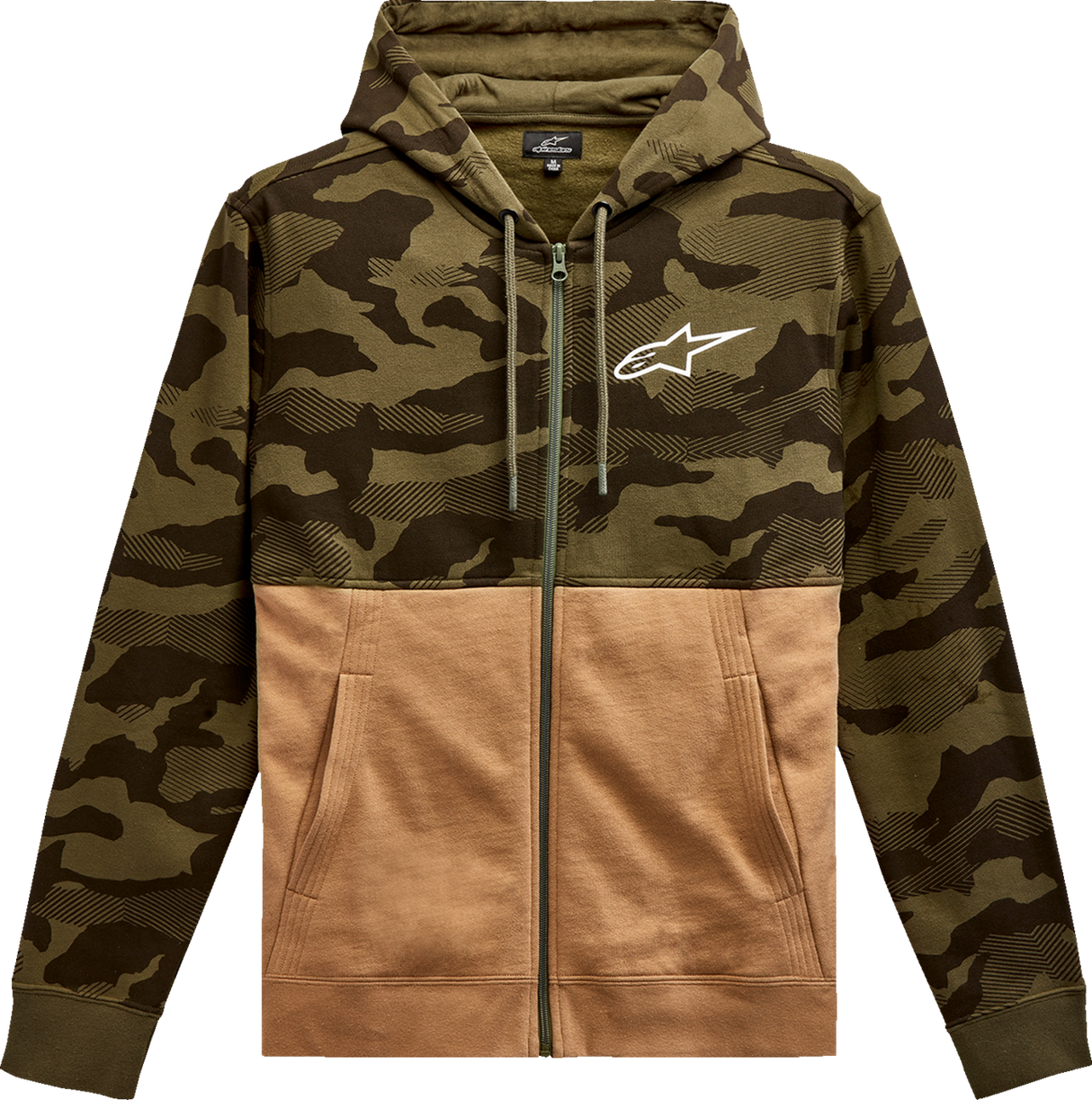 Sudadera con capucha ALPINESTARS Camo Block - Militar/Arena - 2XL 12135105069232X