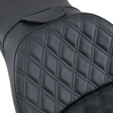 Asiento SADDLEMEN Explorer - Con respaldo - Costuras enrejadas - Negro - FXST 806-12-030LS